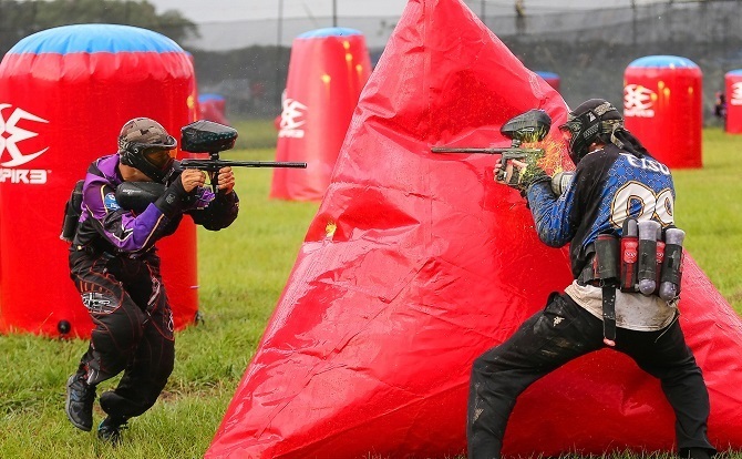 Paintballing at Ziggie's Magodo on the mainland