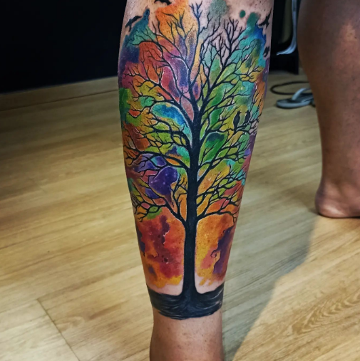 Multi Mixed Tree Tattoo