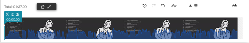screenshot of kaltura editor timeline