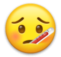 Sad face with thermometer 