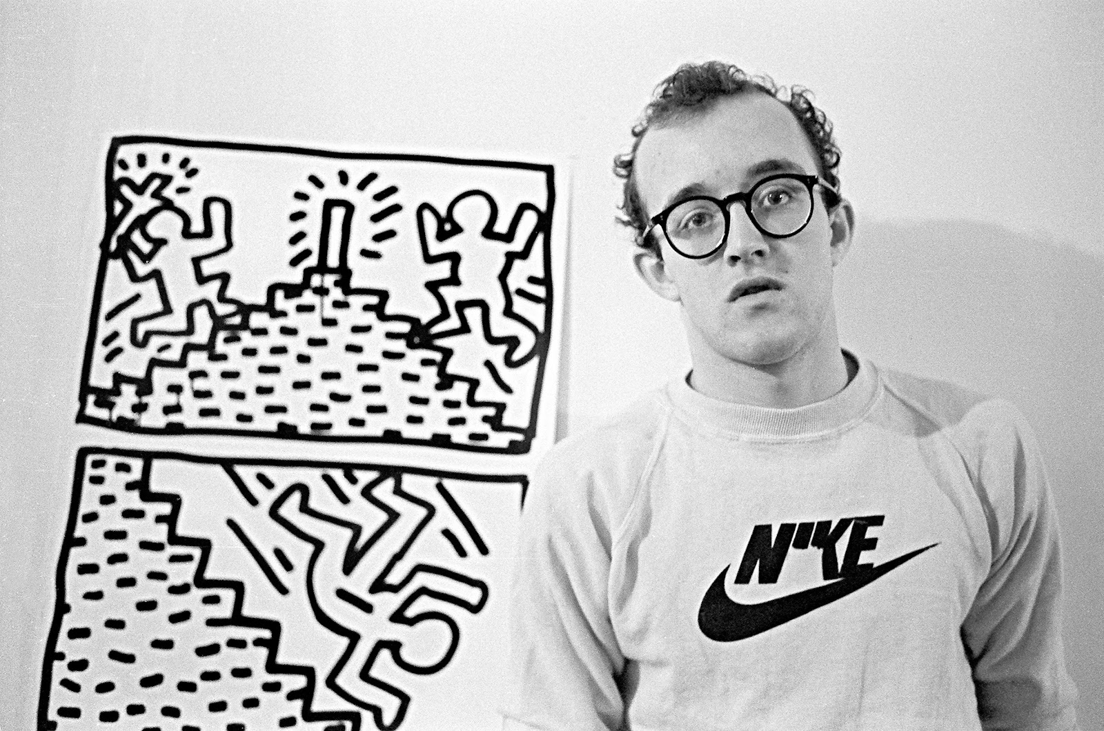 keith haring with paintings