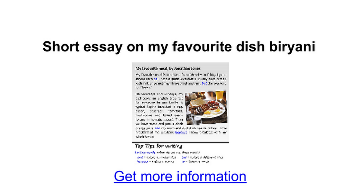 my favourite dish essay