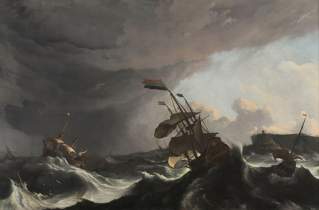 Ludolf Bakhuizen:Warships in a Heavy Storm, ca. 1695