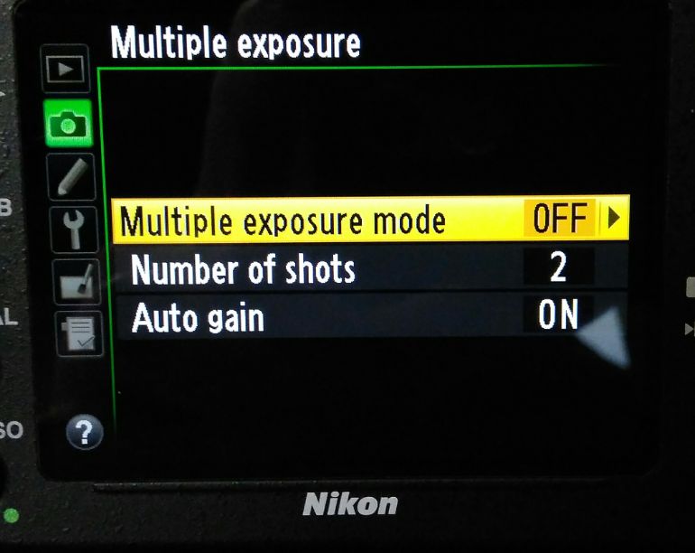 Menú de exposición dual en la cámara Nikon