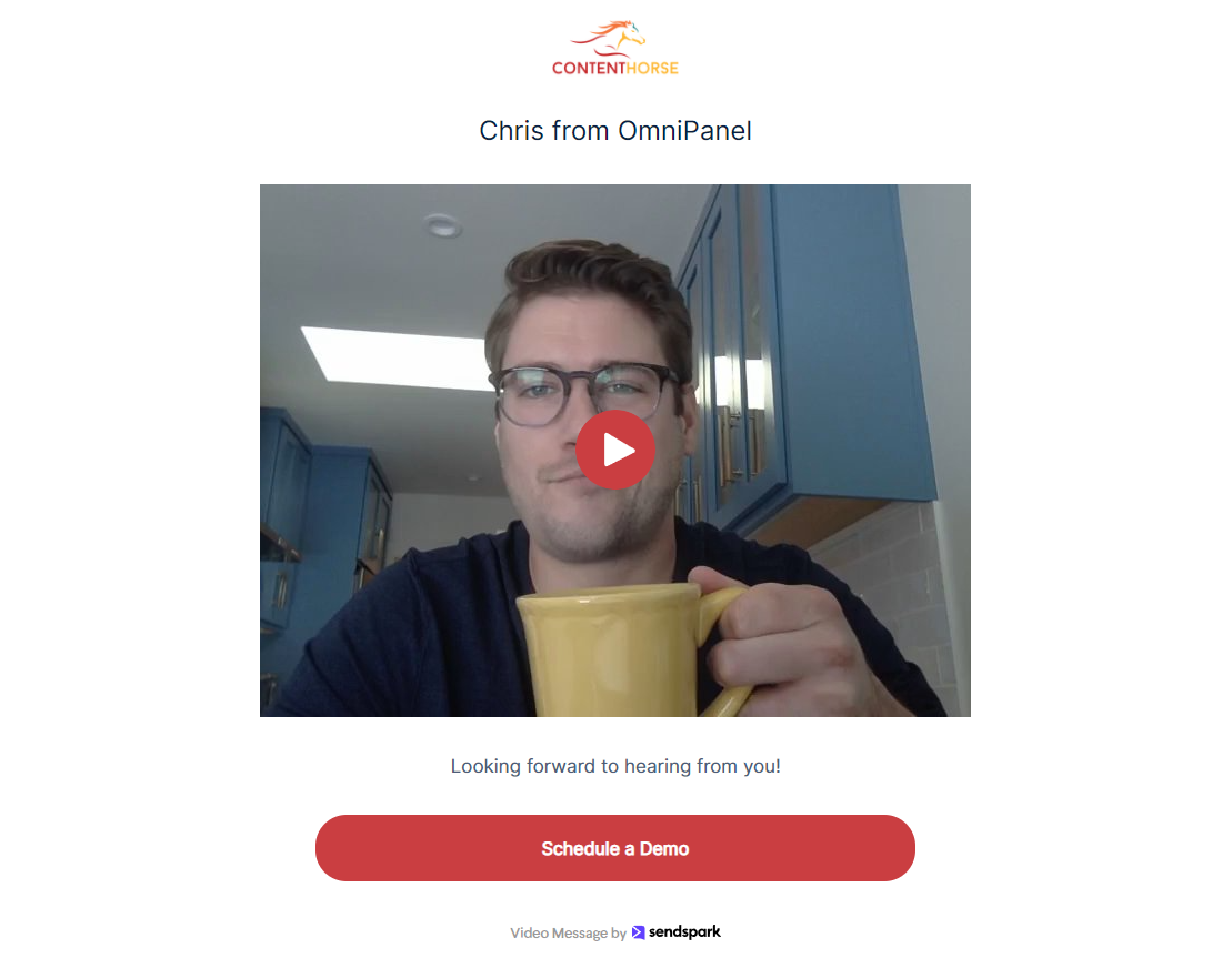 Personalized video landing page example