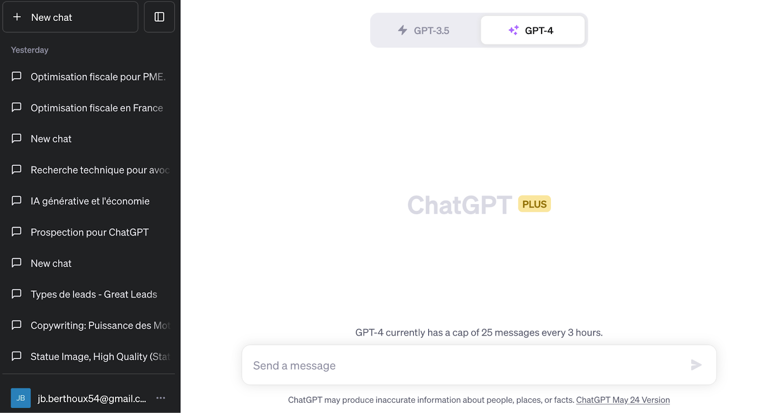 Interface Chat GPT