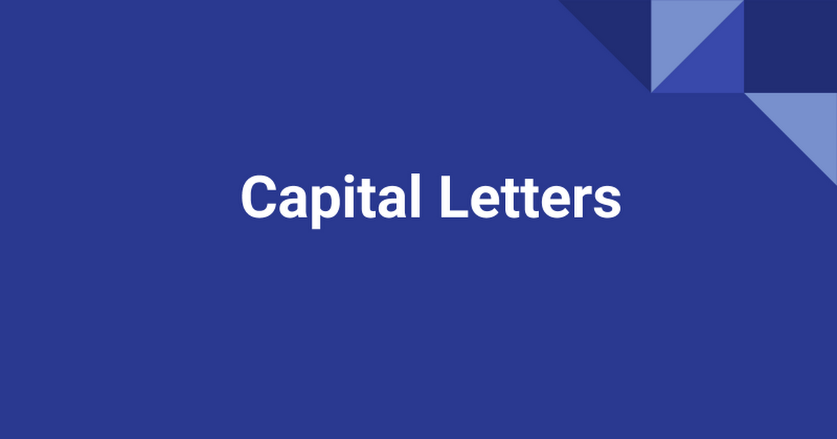 1st Grade Capital Letters Playlist