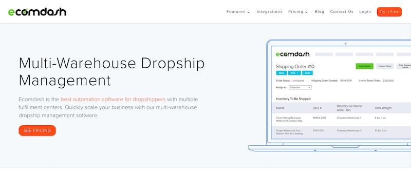 Strumento software dropshipping multi magazzino Ecomdash