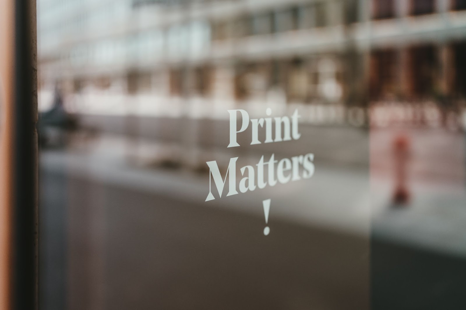 Print Matters sticker on a window