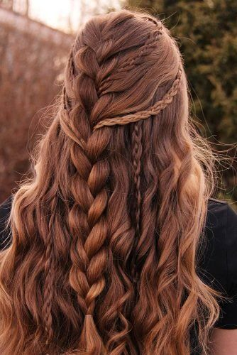 braids & curls bridal hairstyle
