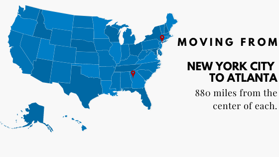 Moving from New York City to Atlanta Costs Benefits