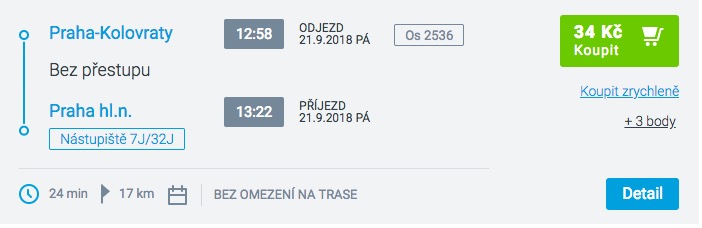 маршрут поезда из Праги 10 до центра