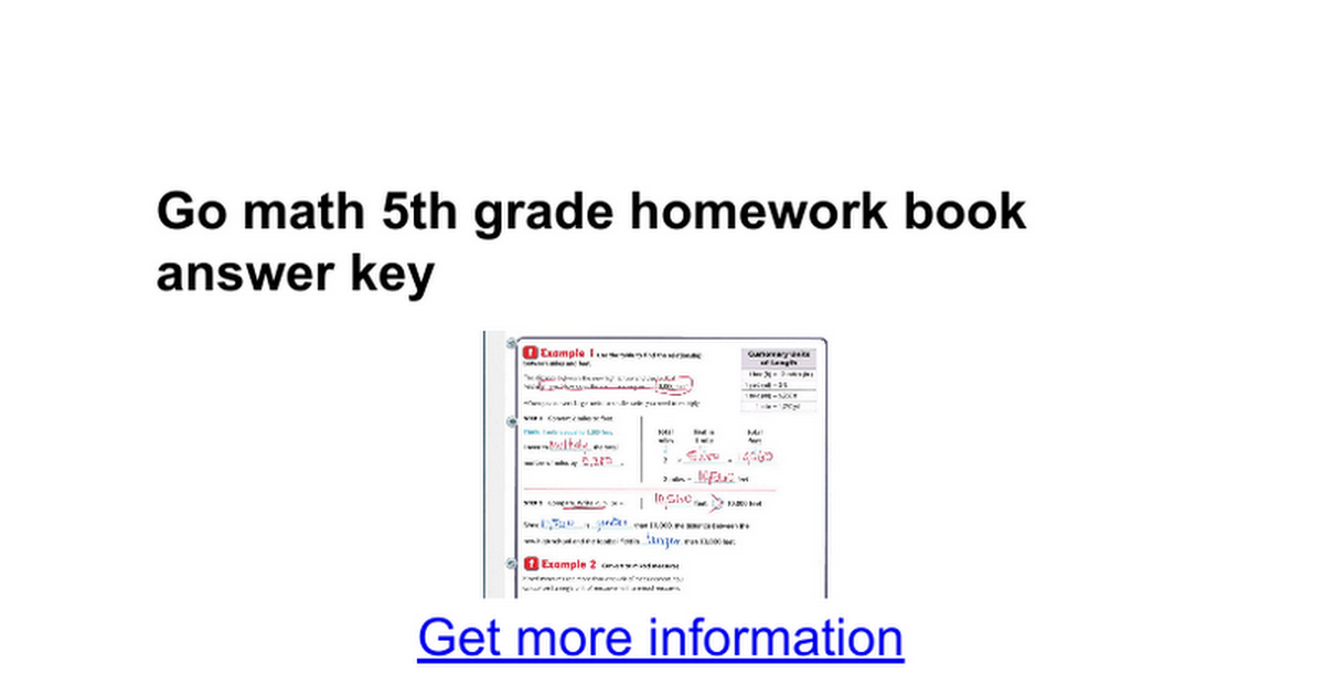 go math 5th grade 11.10 homework answer key