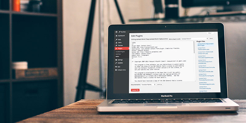 Editor de plugins do WordPress