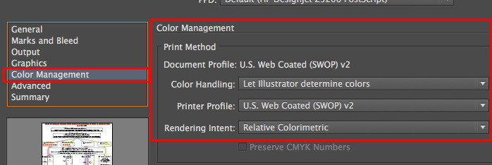 Color management options