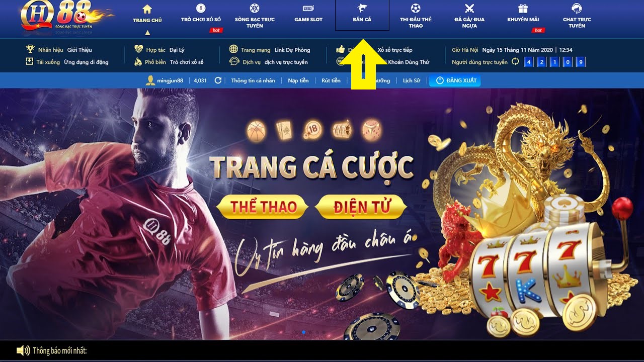 Chọn trò chơi bắn cá tại QH88