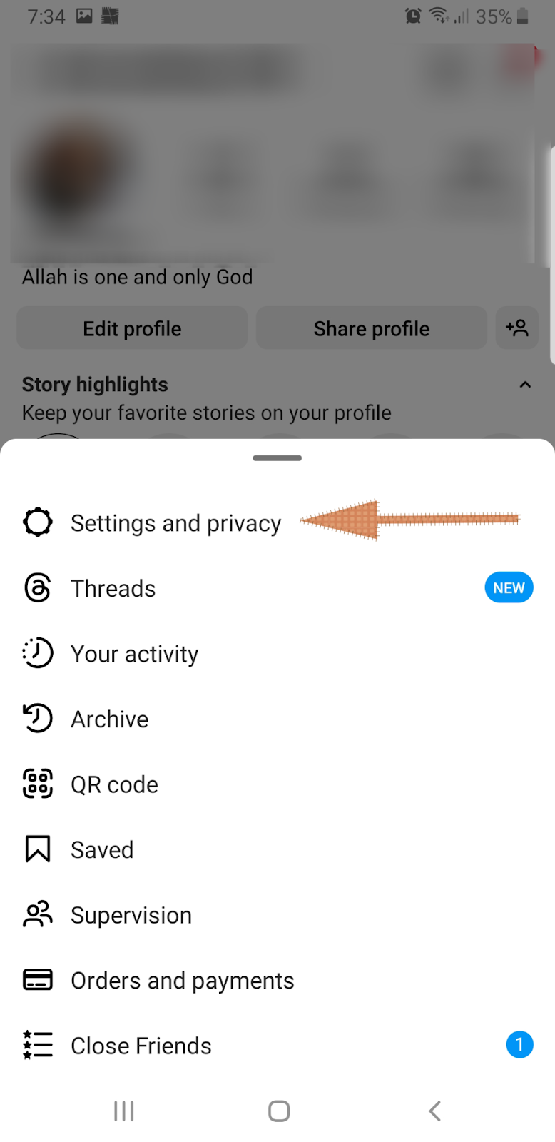 settings and privacy - Instagram marketing strategy