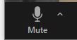Mute button has a microphone symbol. On the right side there is a small arrow pointing up.