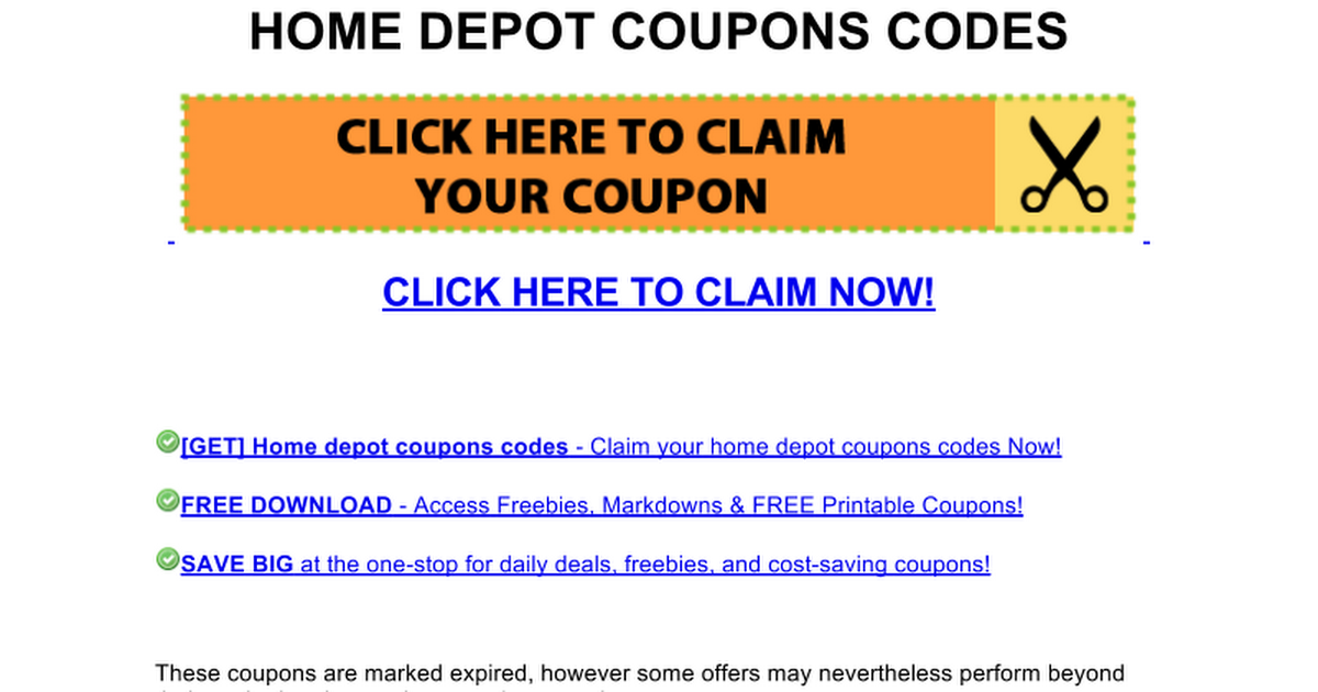 home depot coupons codes Google Docs