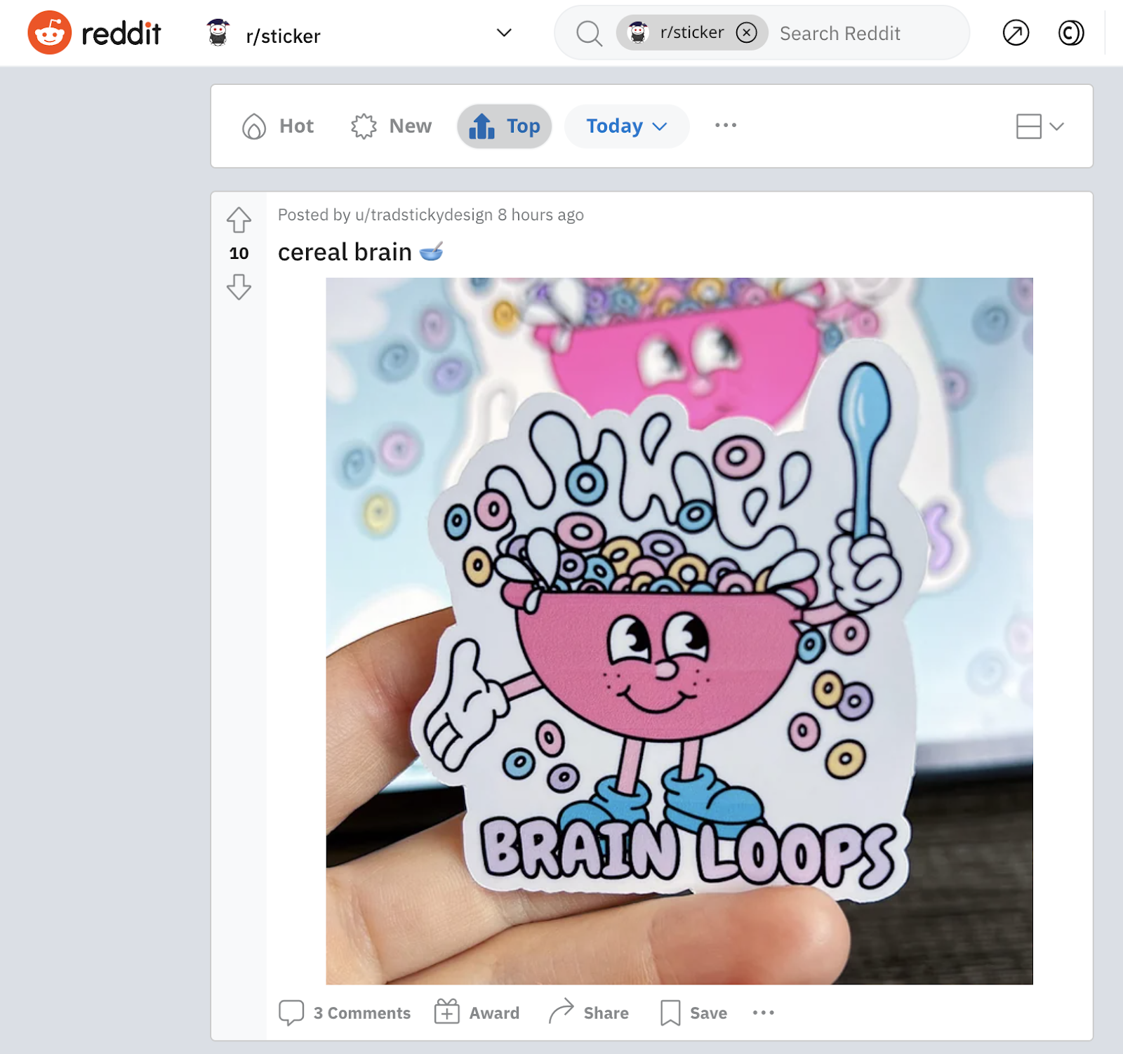 Engage with sticker and art lover communities on Reddit