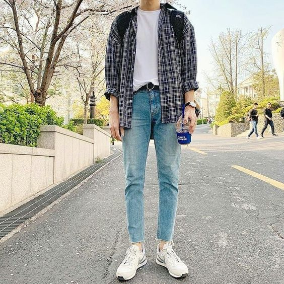 Áo flannel kẻ caro mix cùng Jeans tươi mới, phòng cách