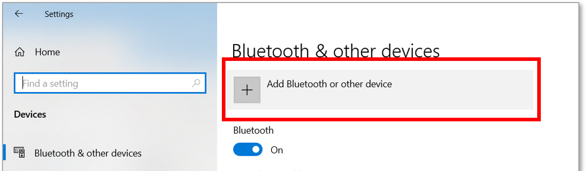 Chọn Add Bluetooth or other device để bắt đầu tìm thiết bị cần kết nối bluetooth