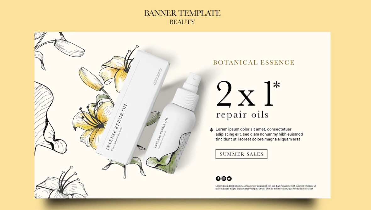 Banner sản phẩm làm đẹp thanh lịch