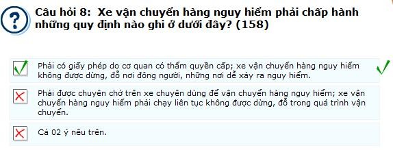 Câu hỏi 158 - câu hỏi khó thi lý thuyết bằng lái ô tô