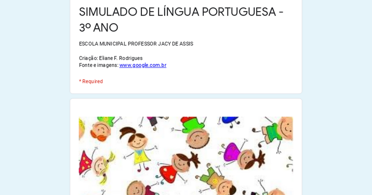 Língua Portuguesa, 3º Ano