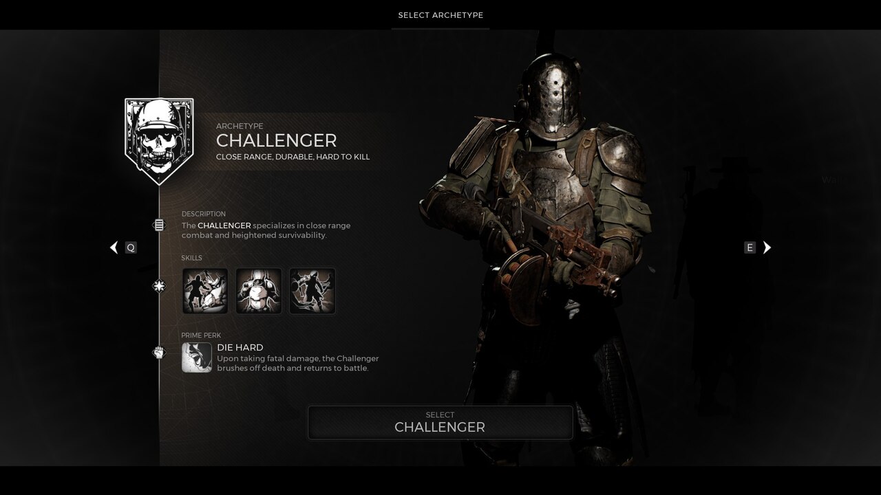 Remnant 2 review: The Challenger class in the class selection screen.