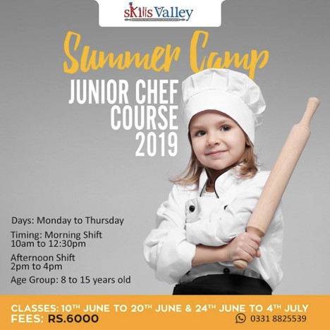 summer camp junior chef course 2019 karachi