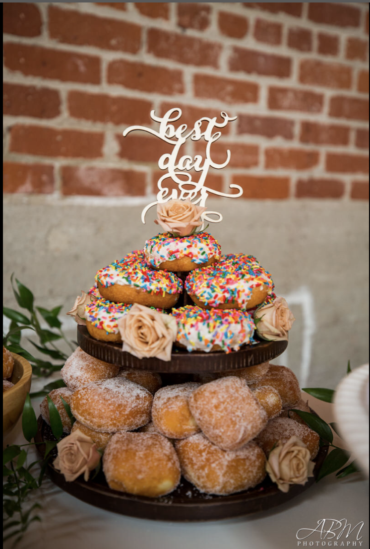 donut cake display for wedding cake alternative