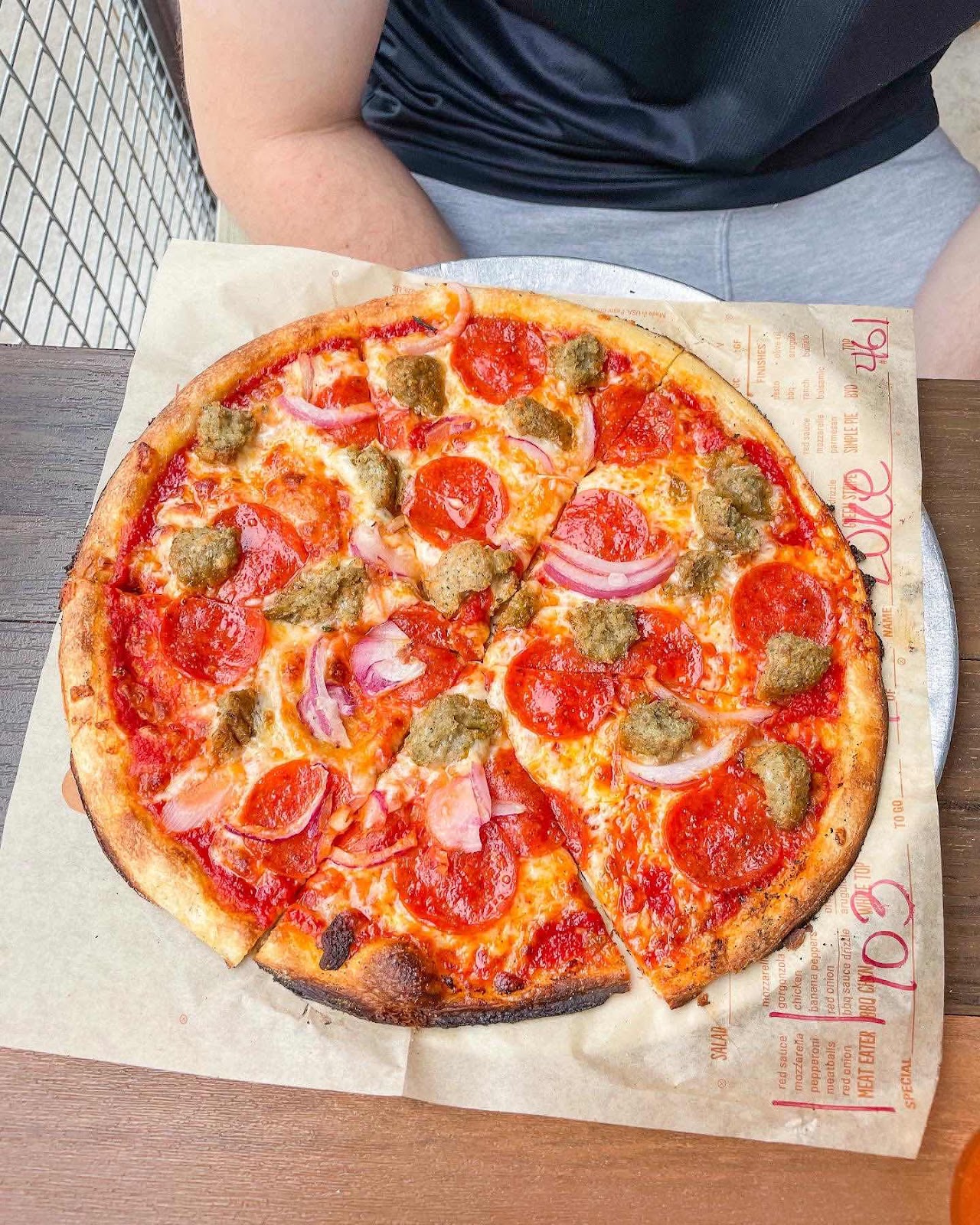 Meat Eater pizza from blaze pizza Disney springs