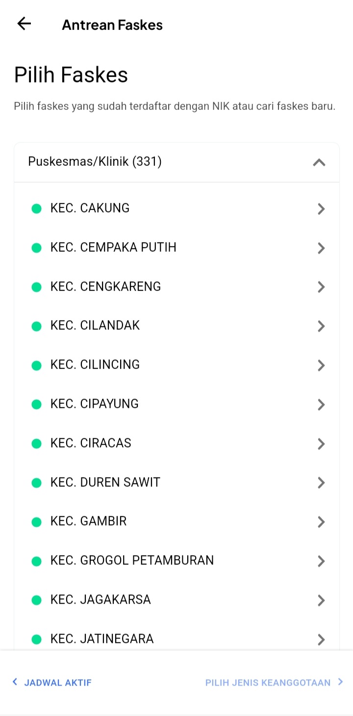 Membuat janji di faskes dengan Antrean Faskes di JAKI 3.0