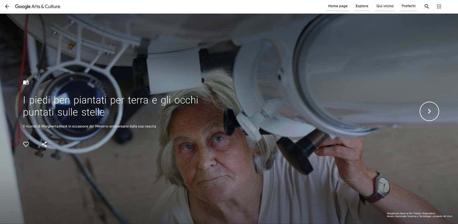 Immagine di Marherita sull'hub di Google Arts & Culture