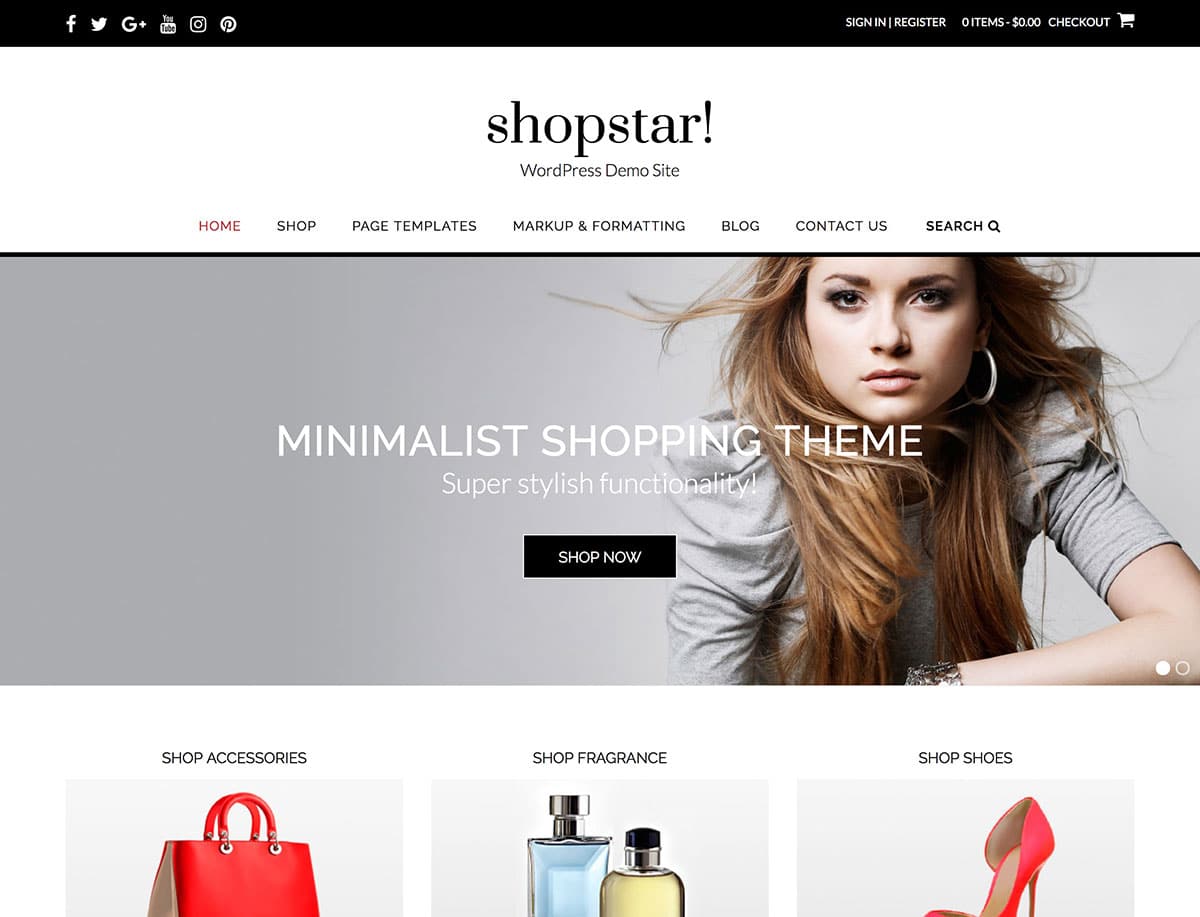 web bán hàng đẹp shopstar