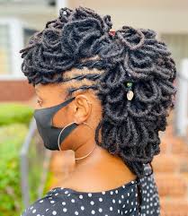 Browny Dreads in Puff Hairstyle