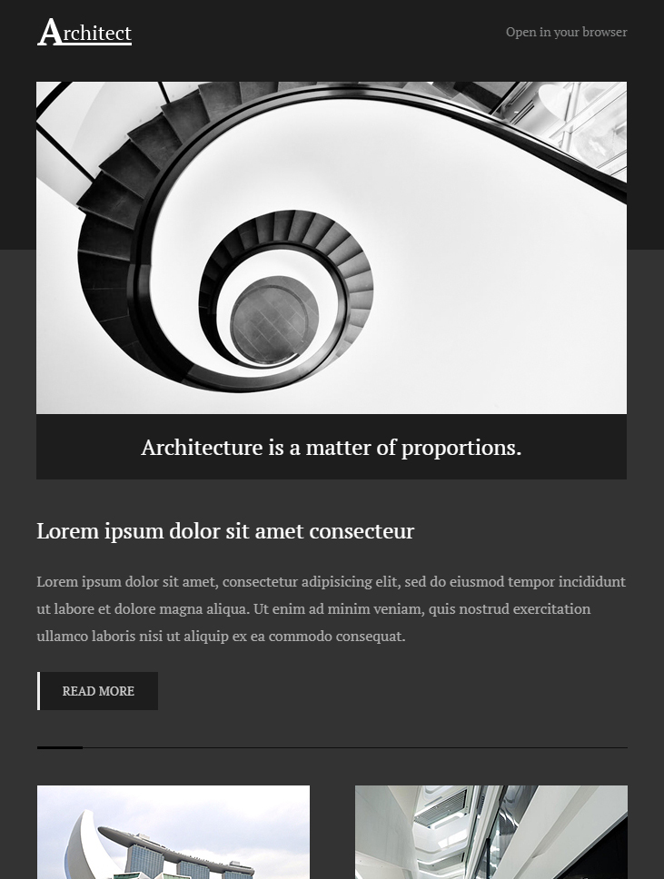 Best MailChimp Templates: Architect