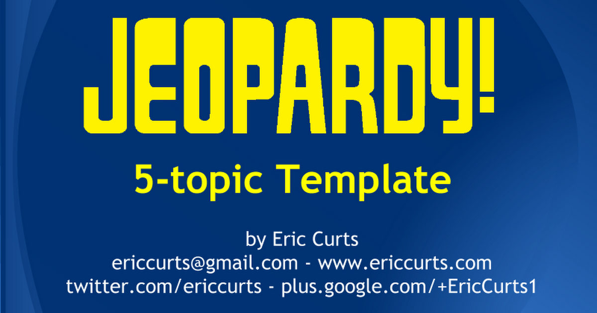 Jeopardy template google slides