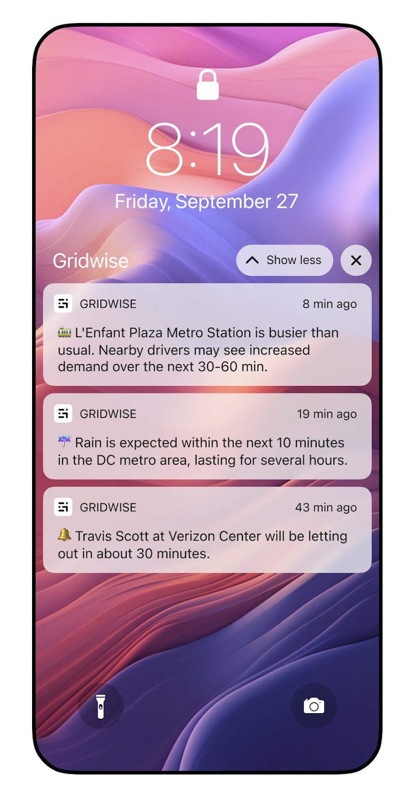 Rideshare and delivery event notifications