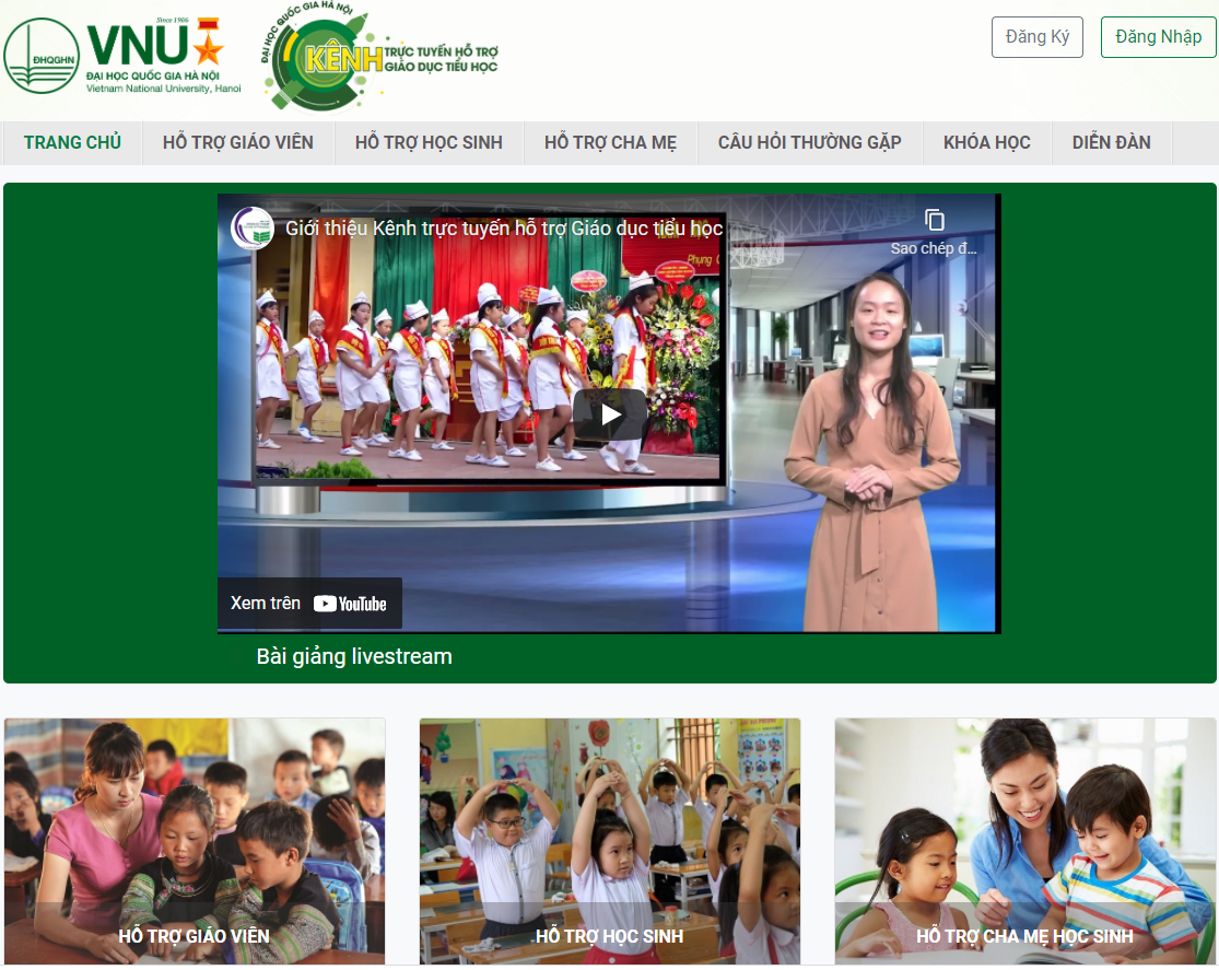 Đại học Quốc gia Hà Nội ra mắt Kênh trực tuyến hỗ trợ tiểu học -
