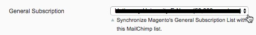 Magento and Mailchimp: Select Mailchimp list to sync