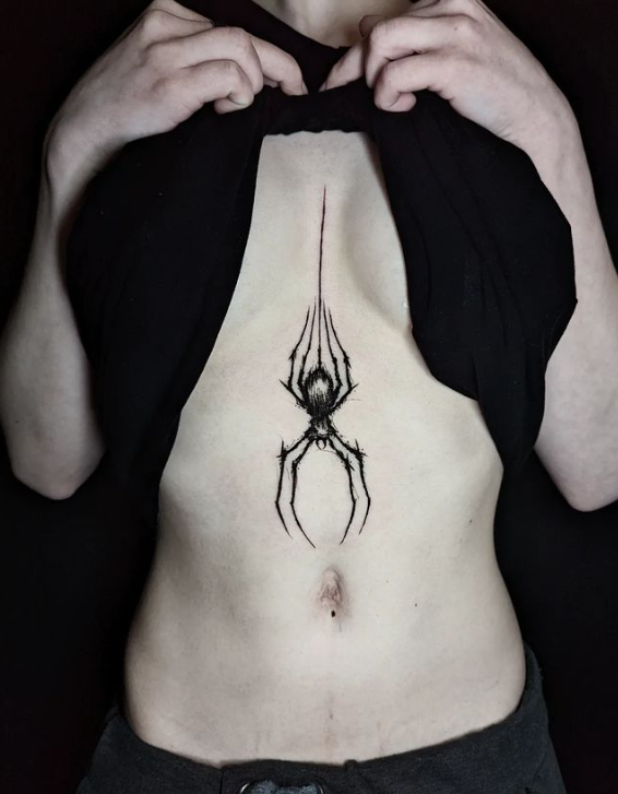 Chest Spider Tattoo