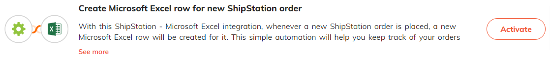 Popular automations for ShipStation & Microsoft Excel integration.