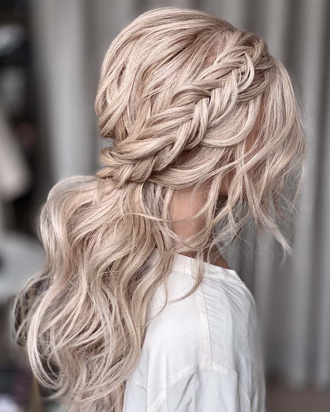 braided ponytail for wedding hairstyle