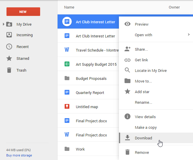 Google Drive: Converting and Printing Docs