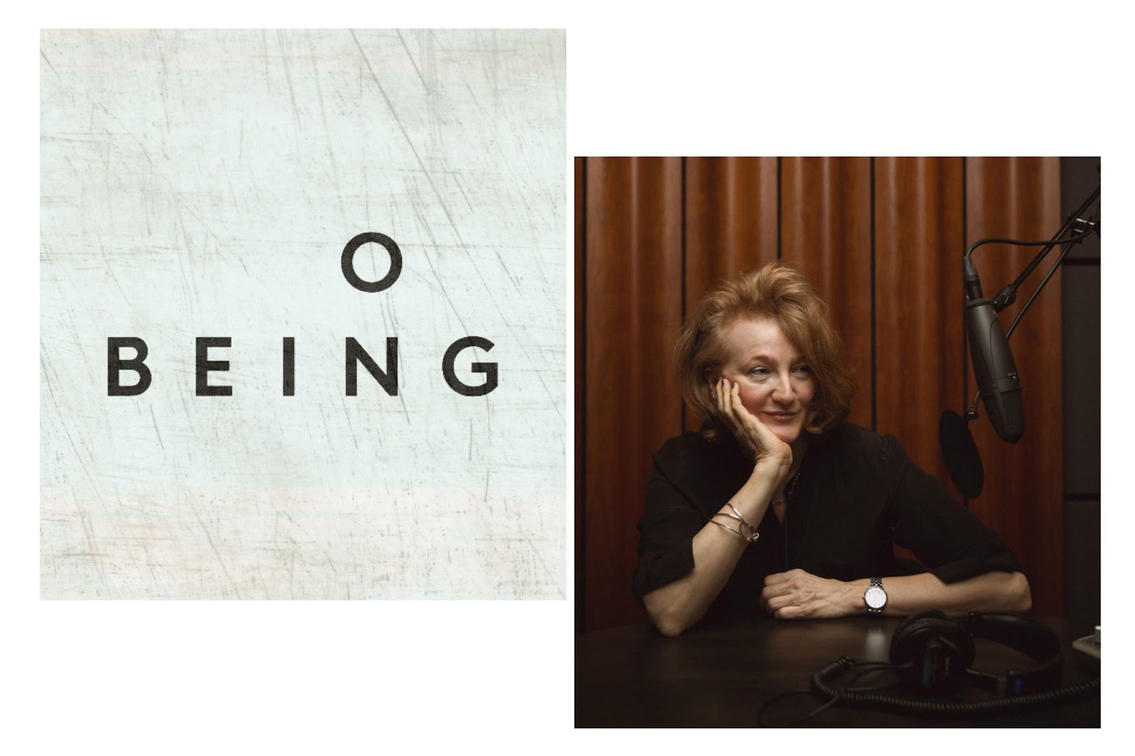 image cover of interview podcast "On Being", Photo of the host of podcast Krista Tippett
