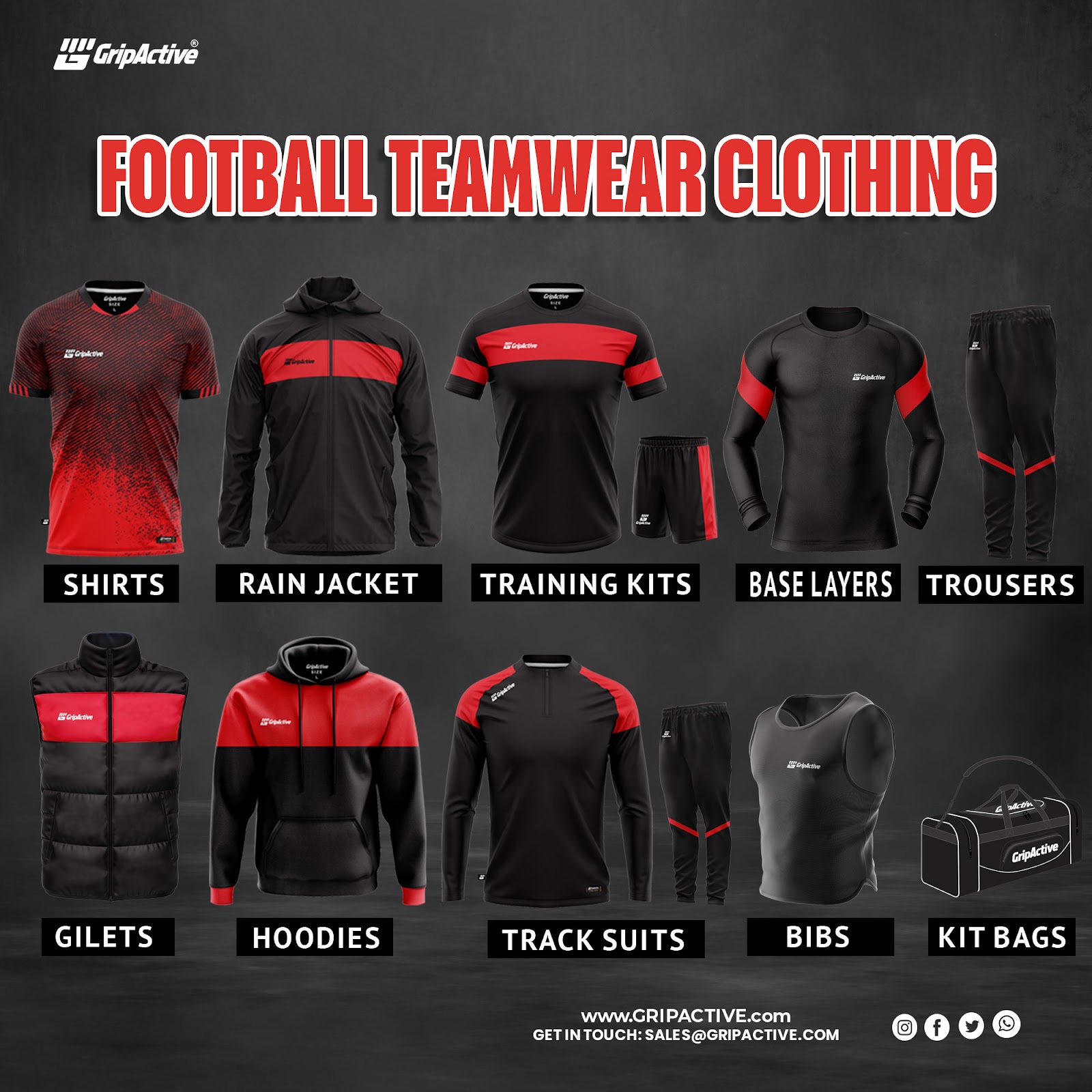 grip active football team wear clothing supplier 