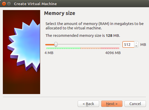 Create virtual machine-memory size