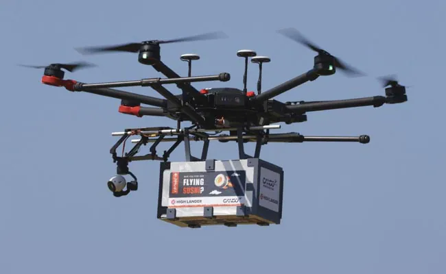 The Israeli delivery drone carrying sushi